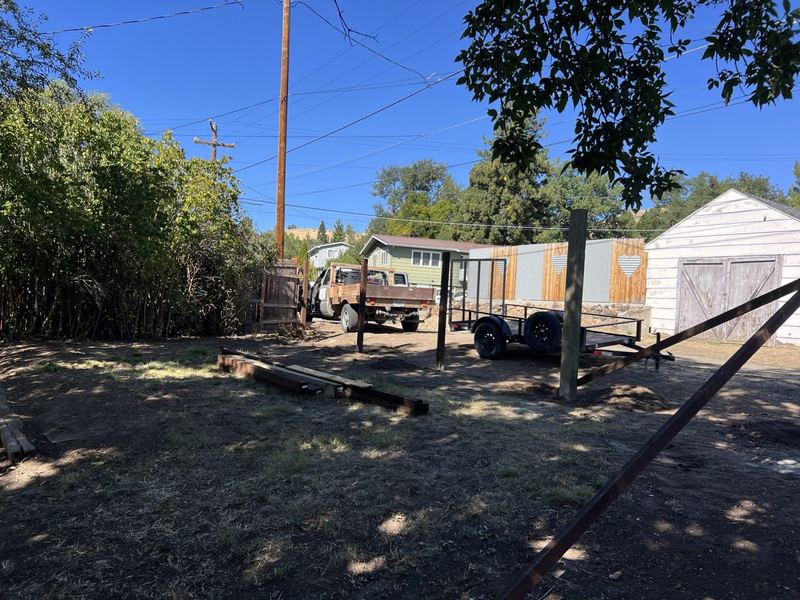 Fence posts set and braced for a homeowner's new fence